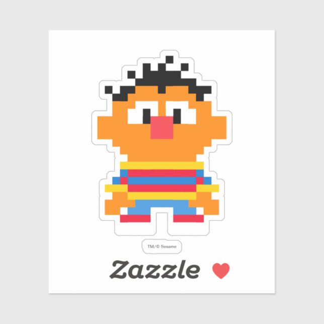 Pegatina Ernie Pixel Art (Hoja)