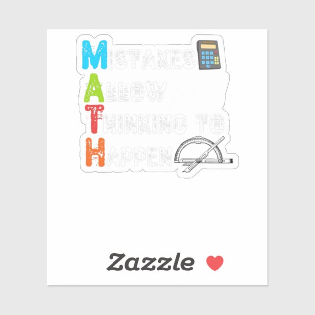 Pegatina Errores Permiten Que El Pensamiento Ocurra - Matem (Hoja)