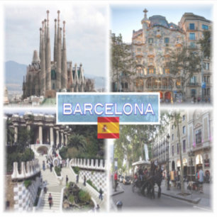 Pegatina ES Barcelona - Sagrada Familia - Casa Batllo
