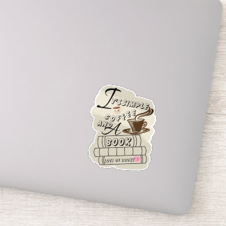 Pegatina Es café simple y un libro