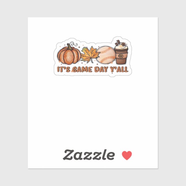 Pegatina Es el Día del Juego y Cae el Béisbol (Hoja)