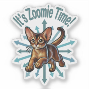 Pegatina Es el gato abisinio de la hora de Zoomie