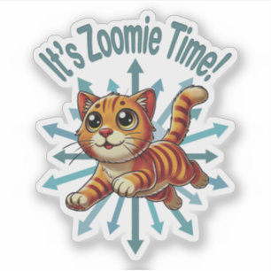 Pegatina Es el gato del Naranja de tiempo de Zoomie