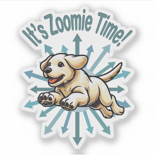 Pegatina Es el Laboratorio de Oro Zoomie Time (Anverso)