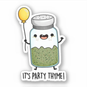 Pegatina Es Fiesta Thyme Funny Herb Pun