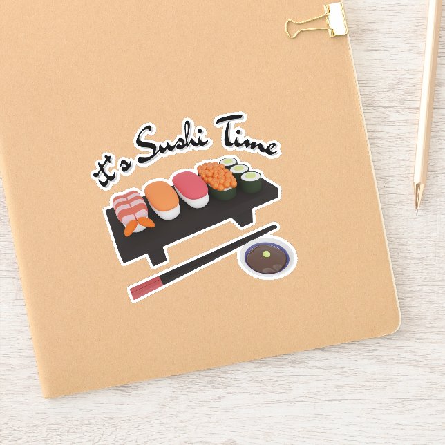 Pegatina Es hora de sushi, sushi (Cuaderno)