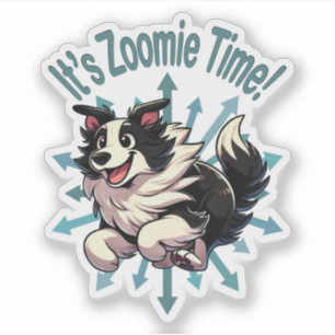 Pegatina Es Hora de Zoomie Border Collie