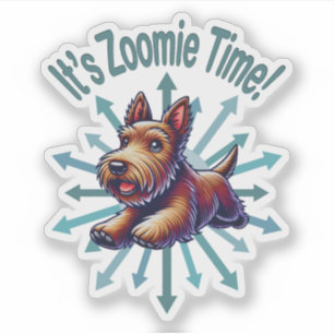 Pegatina Es hora de Zoomie, Brown Scotty