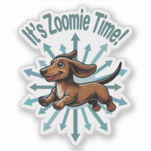 Pegatina Es hora de Zoomie Dachshund