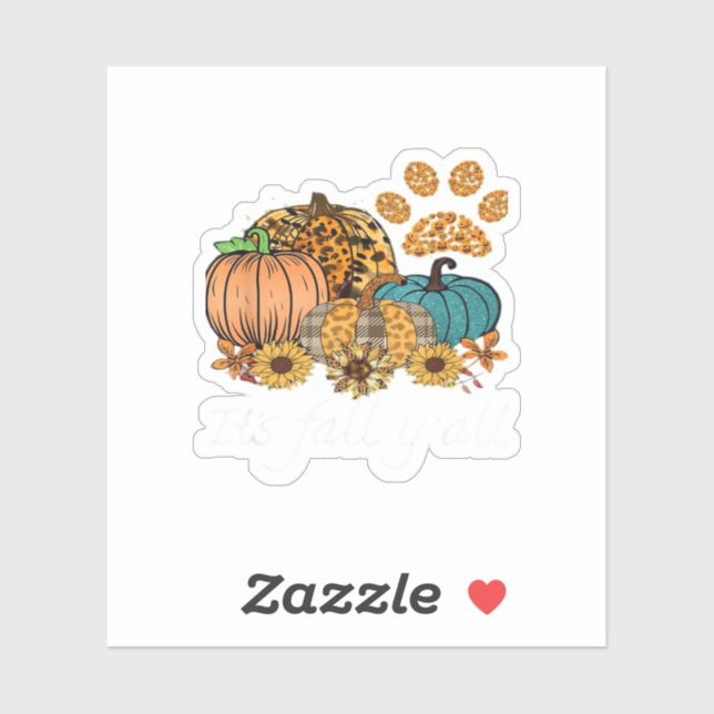 Pegatina Es la calabaza mínima de otoño limpia (Hoja)