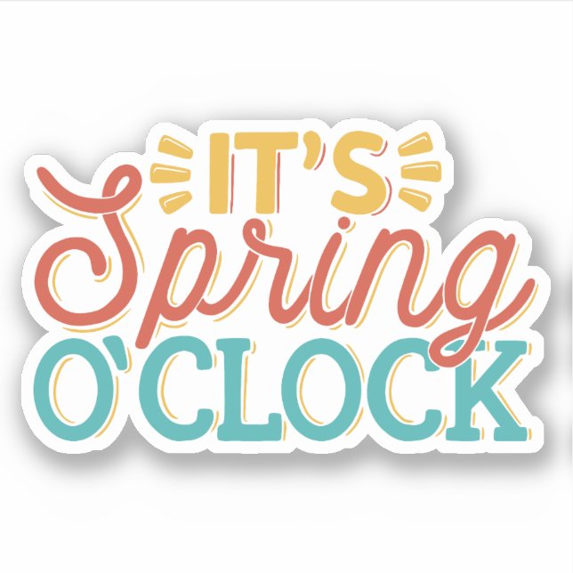 PEGATINA ES LA PRIMAVERA EN'CLOCK SPARKLY SPRING TIME QUOTE (Anverso)