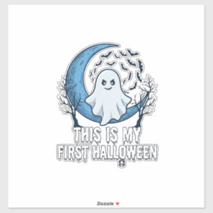 Pegatina Es Primer Fantasma de Halloween Luna Creciente Mur