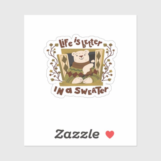 Pegatina ¡Es suéter! Otoño es otoño (Hoja)