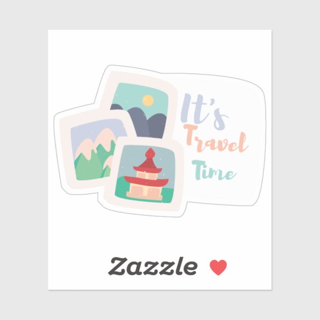 Pegatina Es tiempo de viaje (Hoja)