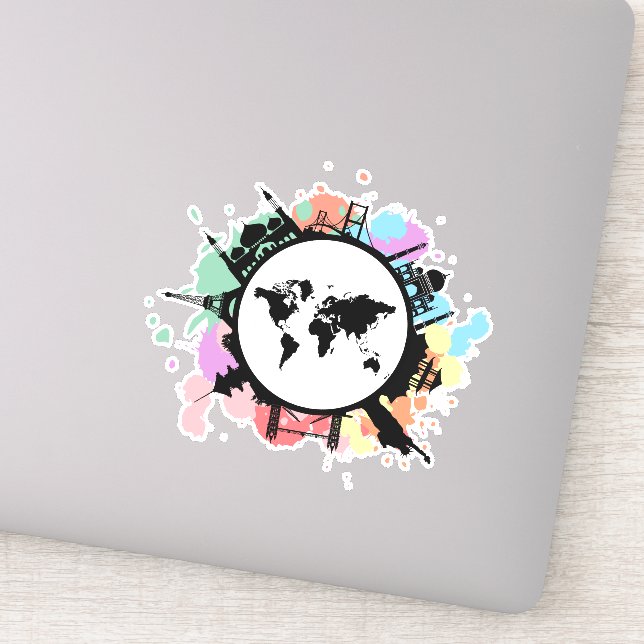 Pegatina Es tiempo de viaje (Detalle)