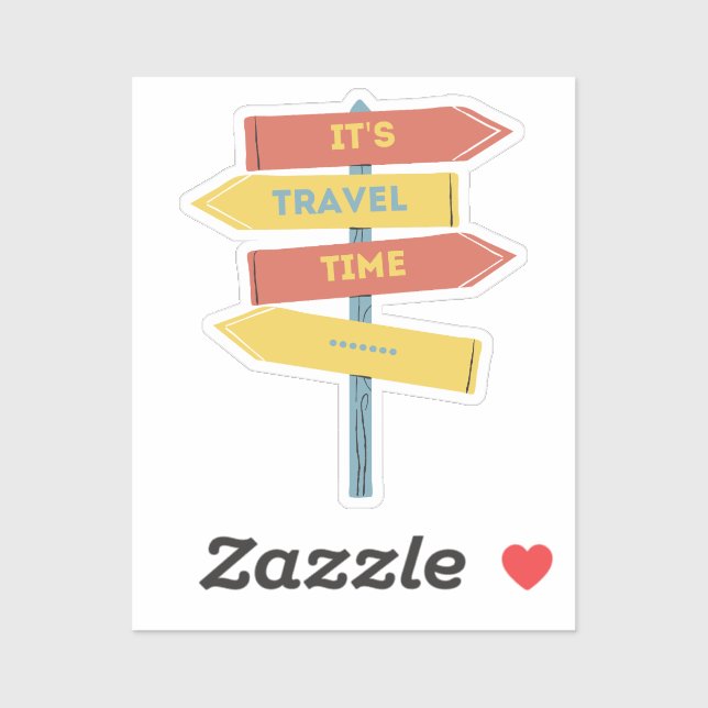 Pegatina Es tiempo de viaje (Hoja)