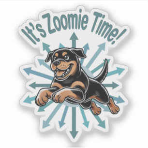 Pegatina Es tiempo de Zoomie Rottweiler