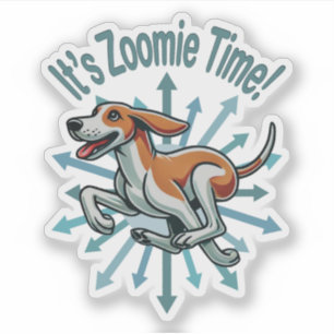 Pegatina Es tiempo de Zoomie Sabueso Americano Fox Hound