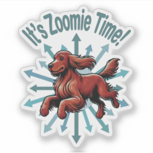 Pegatina Es tiempo de Zoomie Setter Irlandés