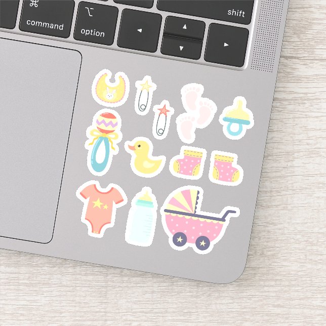 Pegatina Es un Baby Shower rosado Chica (Detalle)