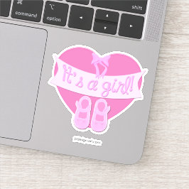 Pegatina Es un chica de corazón rosado que arroja zapatos a