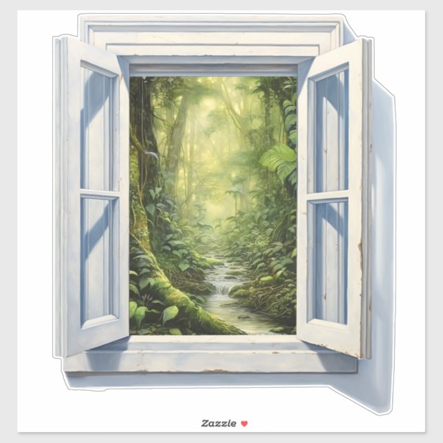 Pegatina ¡Es una jungla afuera! (Hoja)