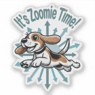 Pegatina Es Zoomie Time Beagle
