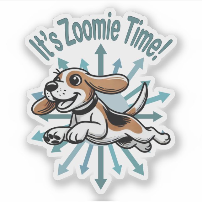Pegatina Es Zoomie Time Beagle (Anverso)