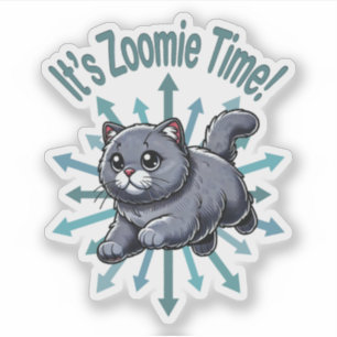 Pegatina Es Zoomie Time British Shorthtransmitió Cat