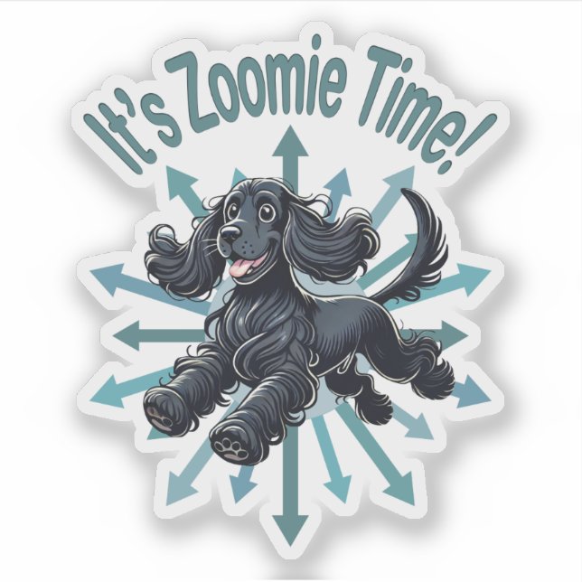 Pegatina Es Zoomie Time Cocker Spaniel (Anverso)