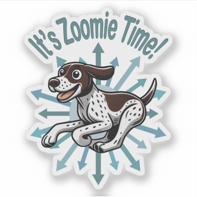 Pegatina Es Zoomie Time German Shorthtransmitió Pointer (Anverso)