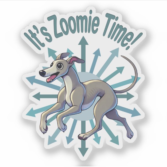 Pegatina Es Zoomie Time Greyhound (Anverso)