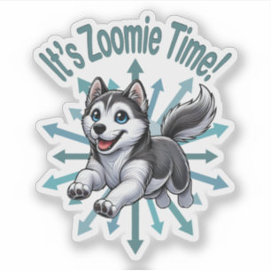 Pegatina Es Zoomie Time Husky