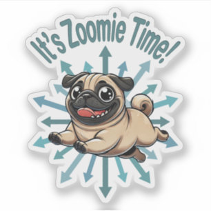 Pegatina Es Zoomie Time Pug