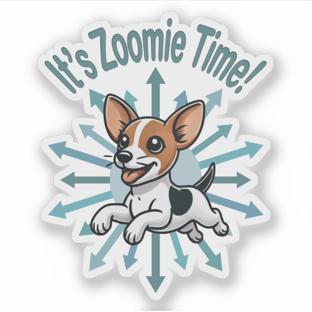Pegatina Es Zoomie Time Rat Terrier (Anverso)