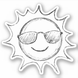 Pegatina Esbozo de gafas de sol con uso de sol