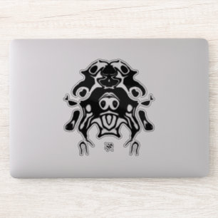 Pegatina Esbozo de perro de vaca v1