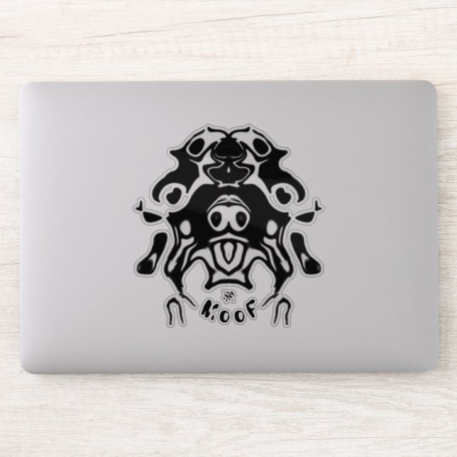 Pegatina Esbozo de perro de vaca v3 (Ordenador)