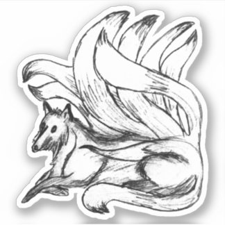 Pegatina Esbozo kitsune de Fox en Japón