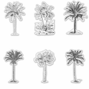 Pegatina Esbozos de árbol de palmas de época