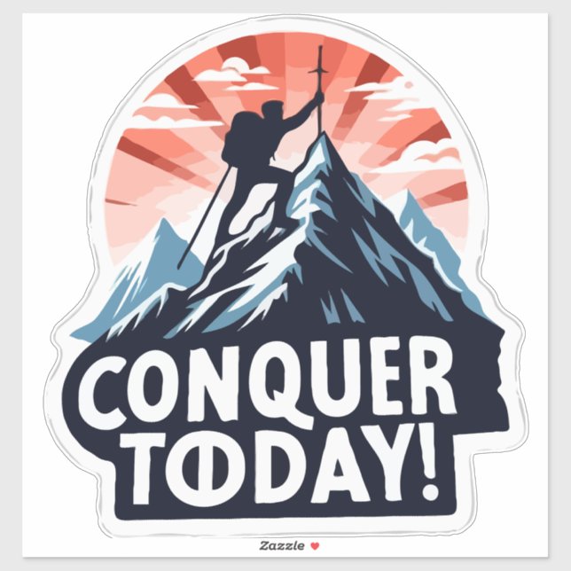 Pegatina Escalar en la montaña Inspiradora (Hoja)