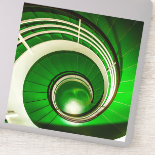 Pegatina Escalera circular verde
