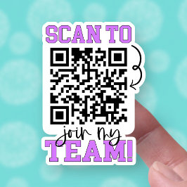 Pegatina Escanear para unirse a mi equipo Purple QR Code Sm