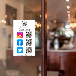 Pegatina Escáner De Código QR Para Conectarse En Medios Soc
