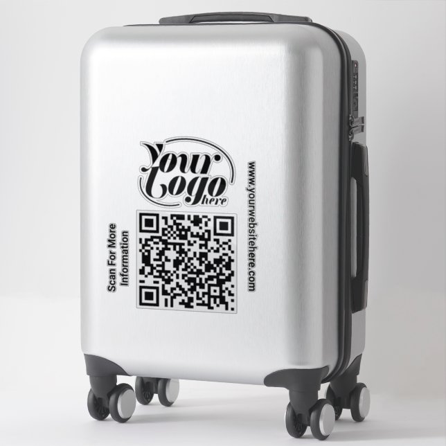 Pegatina Escáner de código QR Texto personalizado Empresari (Maleta)