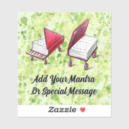 Pegatina Escape creativo de cal con libro y piano