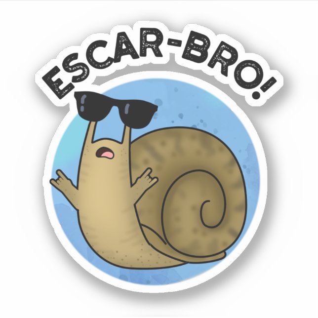 Pegatina Escar-bro Funny Francés Escargot Snail Pun (Anverso)