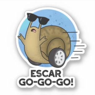 Pegatina Escar-go-go Funny Pun de Caracol Francés