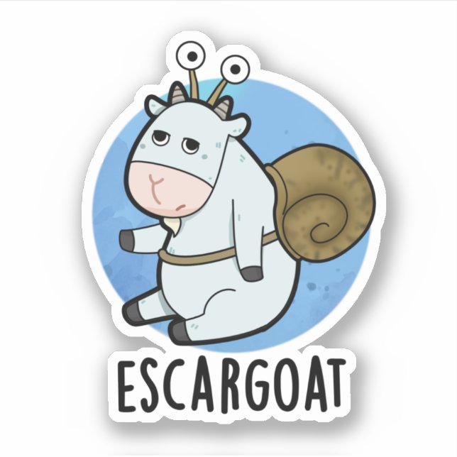 Pegatina Escar-goat Funny Caracol Francés (Anverso)