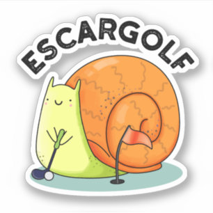 Pegatina Escar-golf Funny Escargot Snail Pun